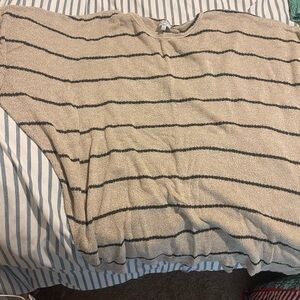 Striped Beige and Gray Sweater